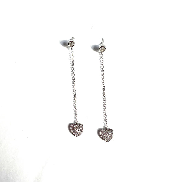 Sparkle Heart Dangle Earrings-Royce & Oak-Cloud Nine Pajamas