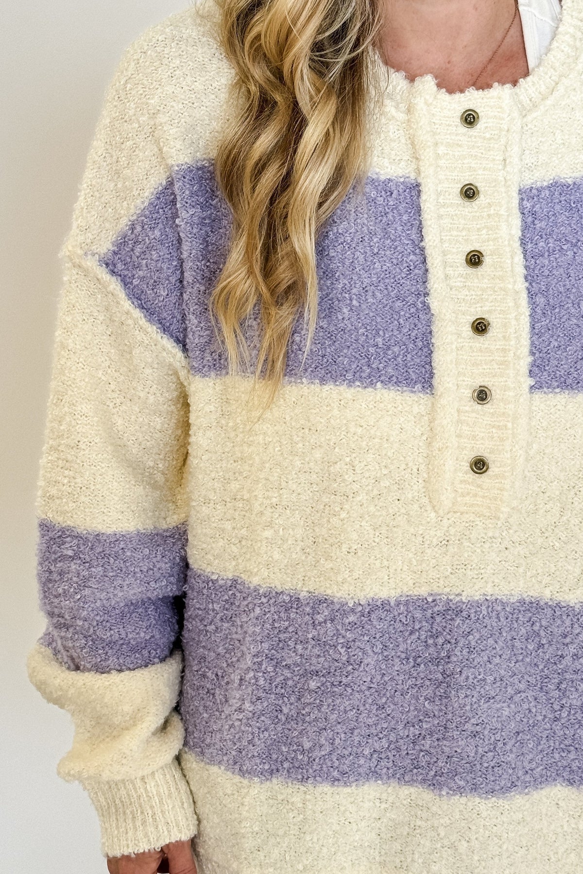 Sweater Oversized Stripes Over You-Sweet Siesta-Cloud Nine Pajamas