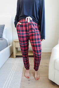 Unisex Jogger Bamboo Red Plaid