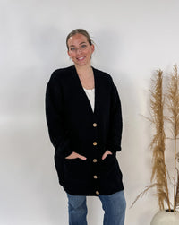 V-Neck Cardigan w/ Pockets & Button Closure-COZYLUXE-Cloud Nine Pajamas