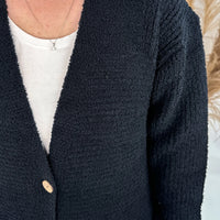 V-Neck Cardigan w/ Pockets & Button Closure-COZYLUXE-Cloud Nine Pajamas