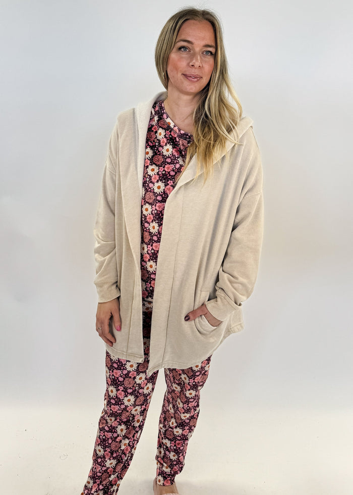 open tan cardigan fleece scarlette ellie