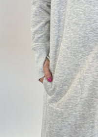 Cardi Hoodie Open Front Fleece Lined Grey Two Toned scarlette ellie