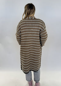 Striped Knit Cardi Ribbed Open LOVESTITCH