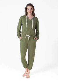 Lounge Set V Neck Hoody & Jogger latte love