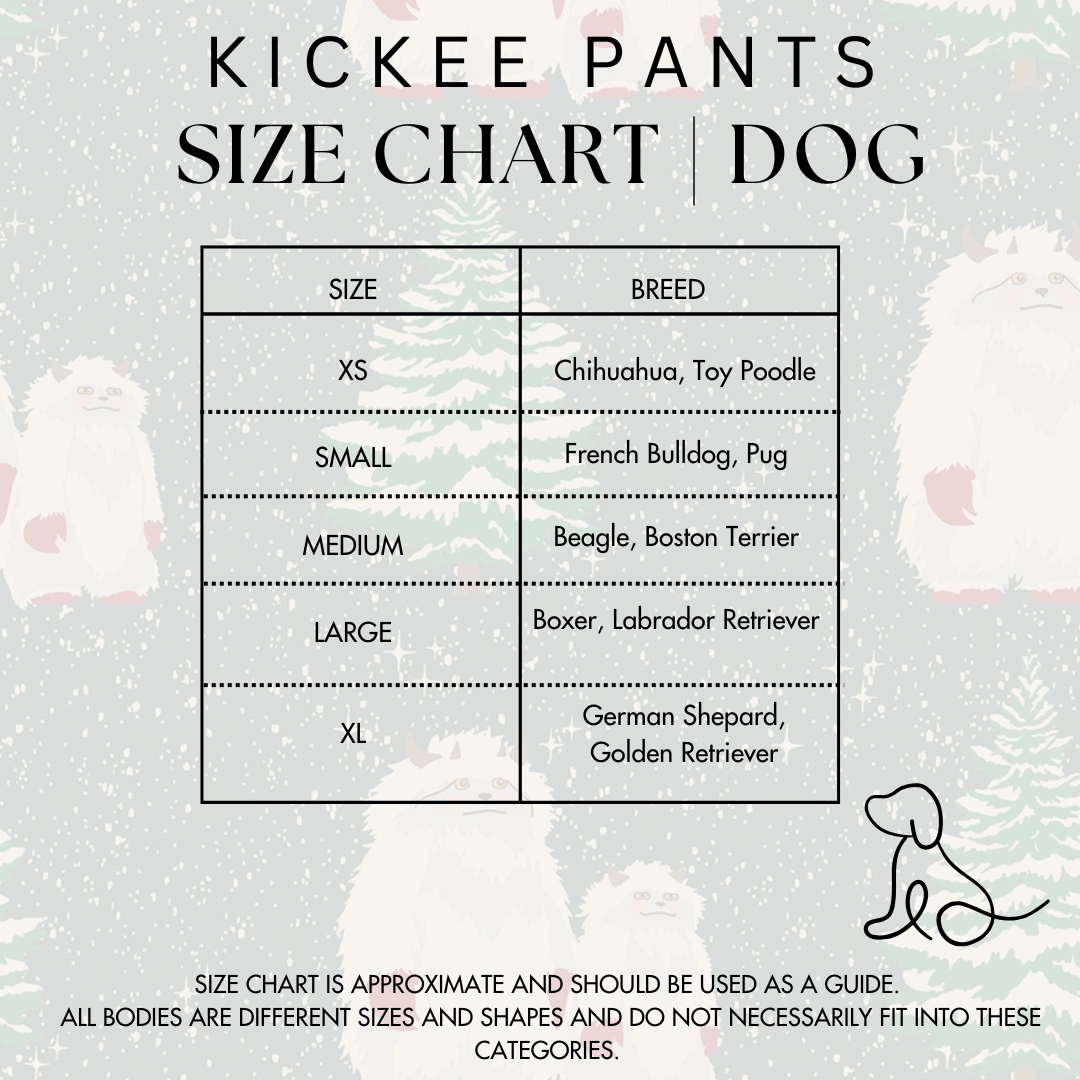 size guide for kickee pants dog jammies