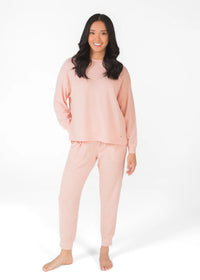 LS DROP SHOULDER TOP & JOGGER SET latte love