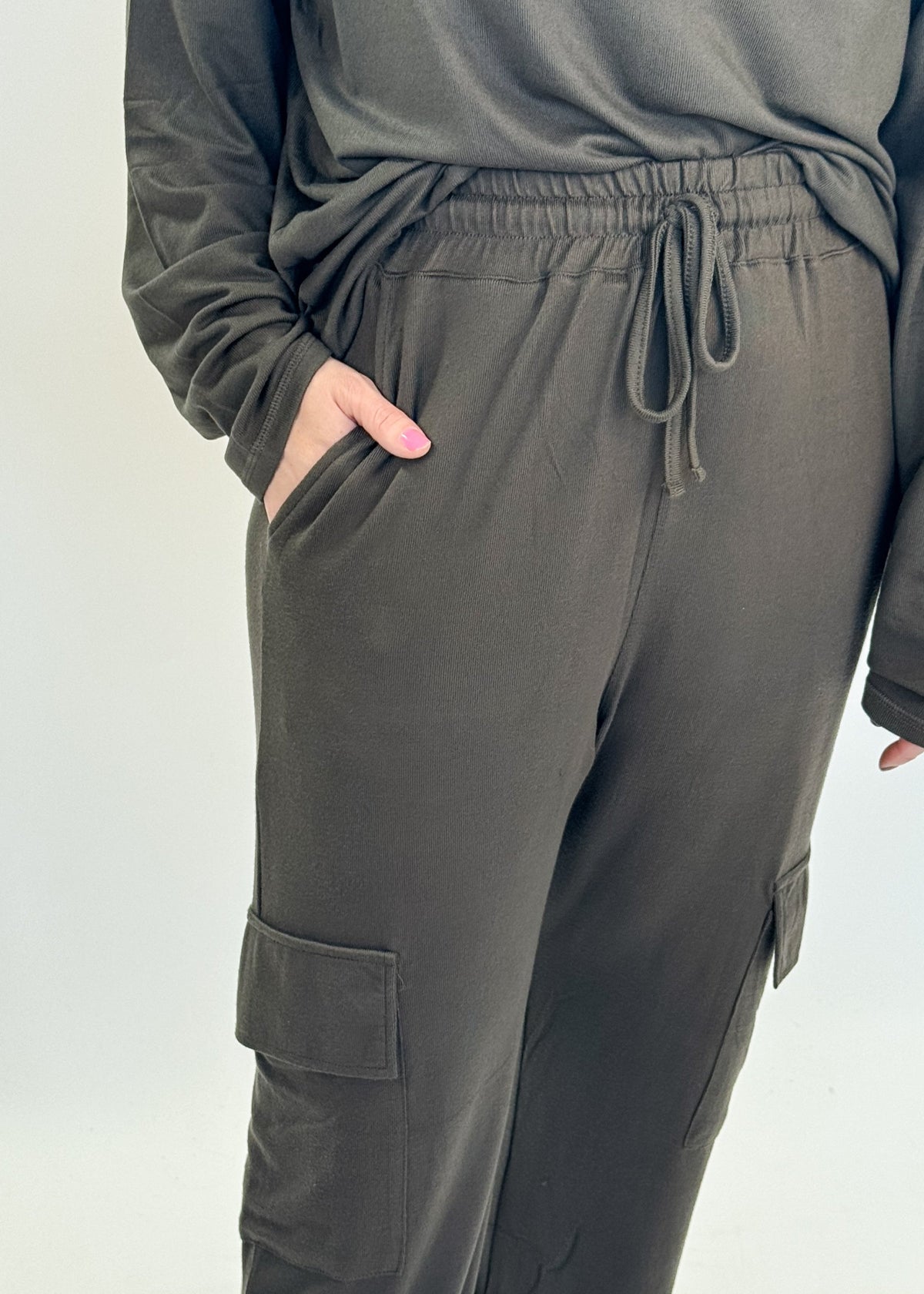 Lounge Set Hacci Dolman Top/Jogger Olive