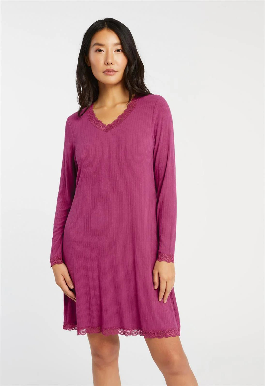 Nightshirt Modest With Shelf Bra cranberry fleurt