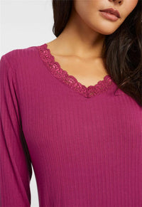 Nightshirt Modest With Shelf Bra cranberry fleurt