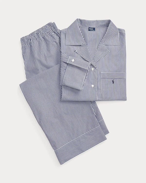 POLO RALPH LAUREN Long Sleeve STRIPED Poplin PJ Set