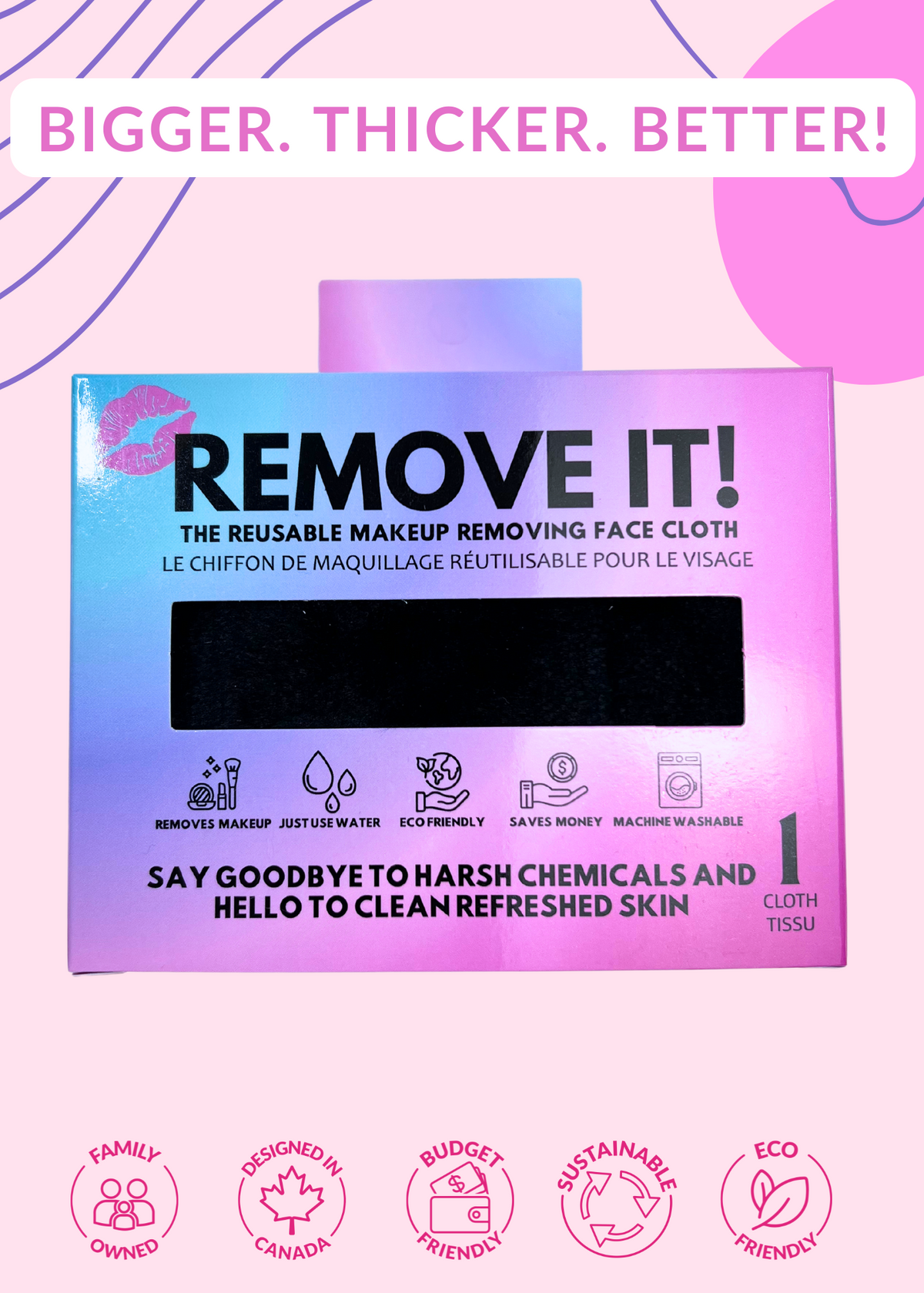 Remove It Make Up Cloth Single Black